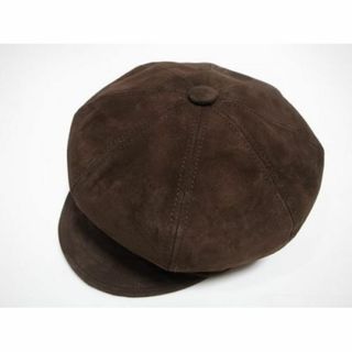 ニューヨークハット(NEW YORK HAT)のUSA製ニューヨークハットSuede Spitfireスウェードレザー茶XL新品(キャスケット)