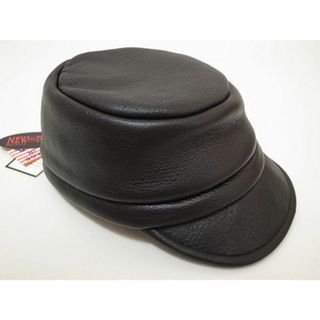 ニューヨークハット(NEW YORK HAT)のUSA米国製Lamba Worker本革製レザー素材ワークキャップ黒S/M新品(キャップ)