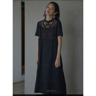 Ameri VINTAGE - Ameri EMBROIDERY SHEER COTTON DRESS