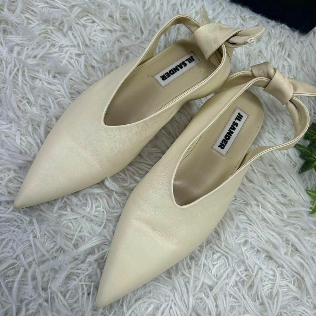 Jil Sander(ジルサンダー)のジルサンダー レディース パンプス レザー フラットシューズ 22cm 35 レディースの靴/シューズ(ハイヒール/パンプス)の商品写真