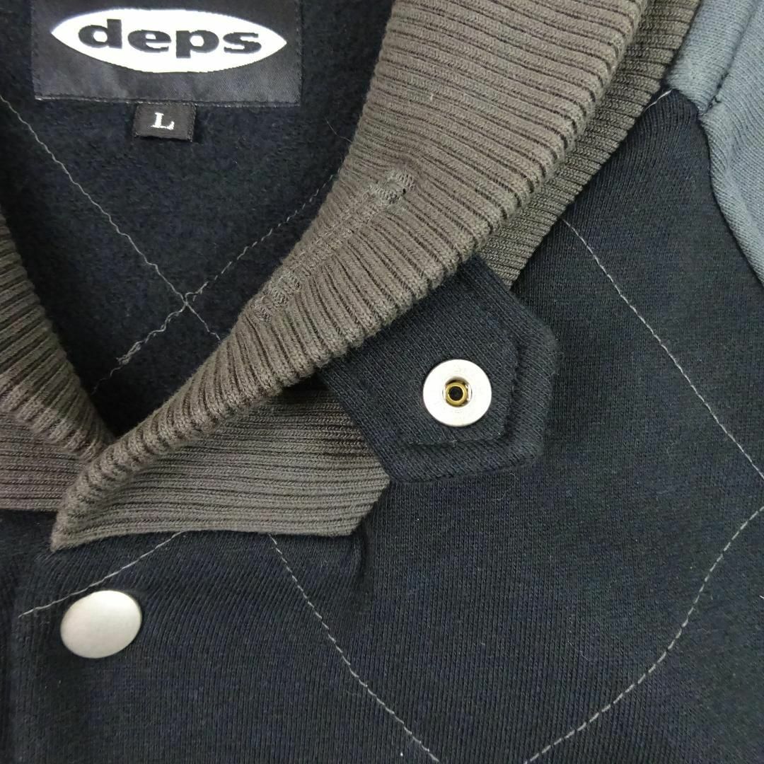 deps(デプス)のデプス　フラップデザイン　コラボ　ショールカラー　スウェットスタジャン　刺繍ロゴ メンズのジャケット/アウター(スタジャン)の商品写真