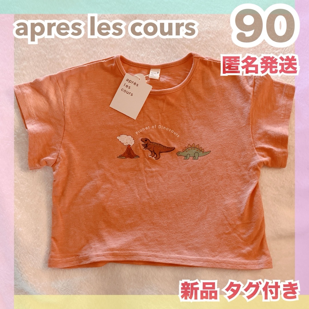 apres les cours(アプレレクール)の新品 apreslescours Tシャツ 半袖 子供 男の子 恐竜 刺繍 服 キッズ/ベビー/マタニティのキッズ服女の子用(90cm~)(Tシャツ/カットソー)の商品写真