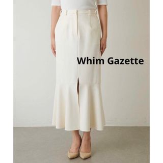 ウィムガゼット(Whim Gazette)のWhim Gazette　ストレッチマーメイドスカート　スリット　オフホワイト(ロングスカート)