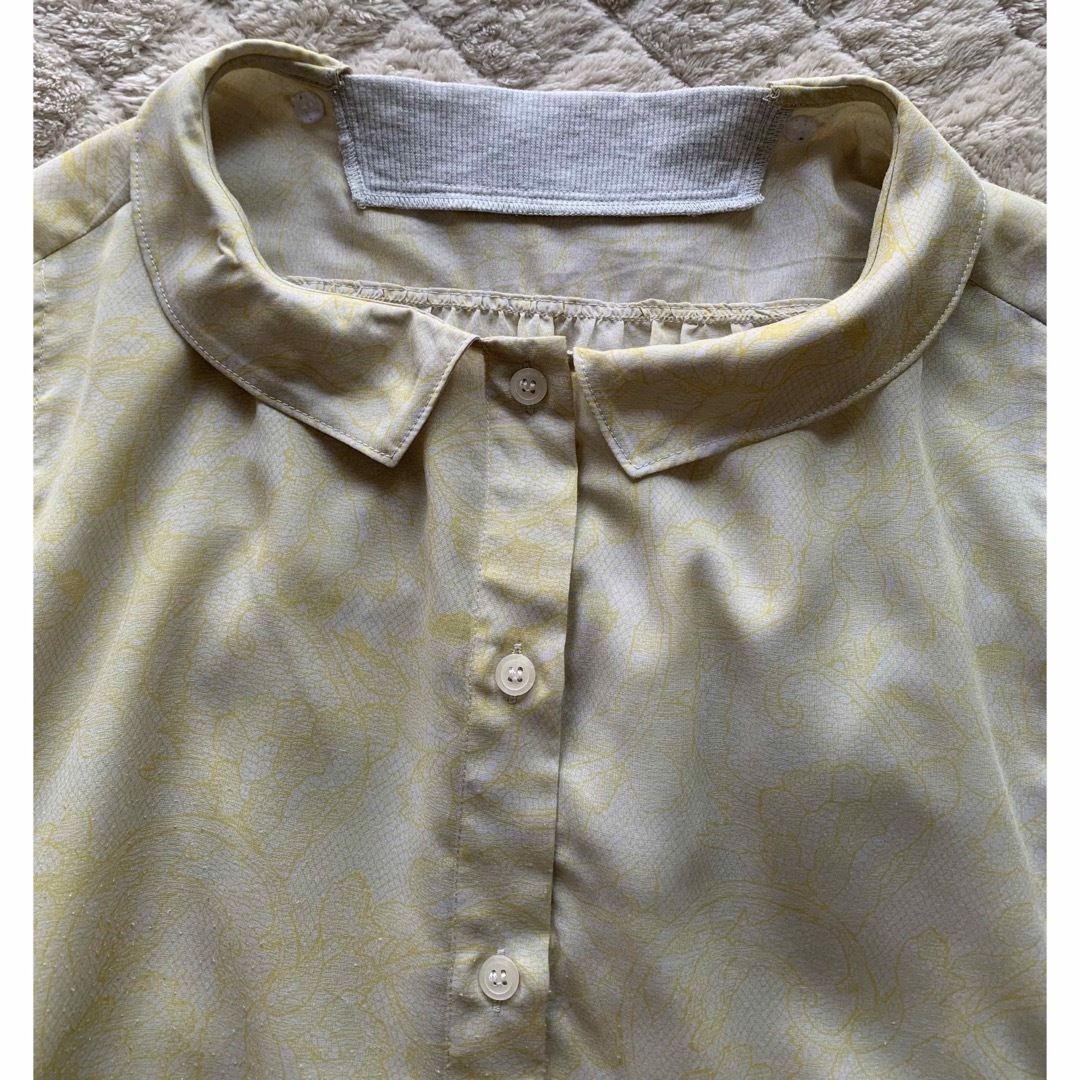 【Kikki】プリントビッグノースリーブシャツ　イエロー レディースのトップス(シャツ/ブラウス(半袖/袖なし))の商品写真