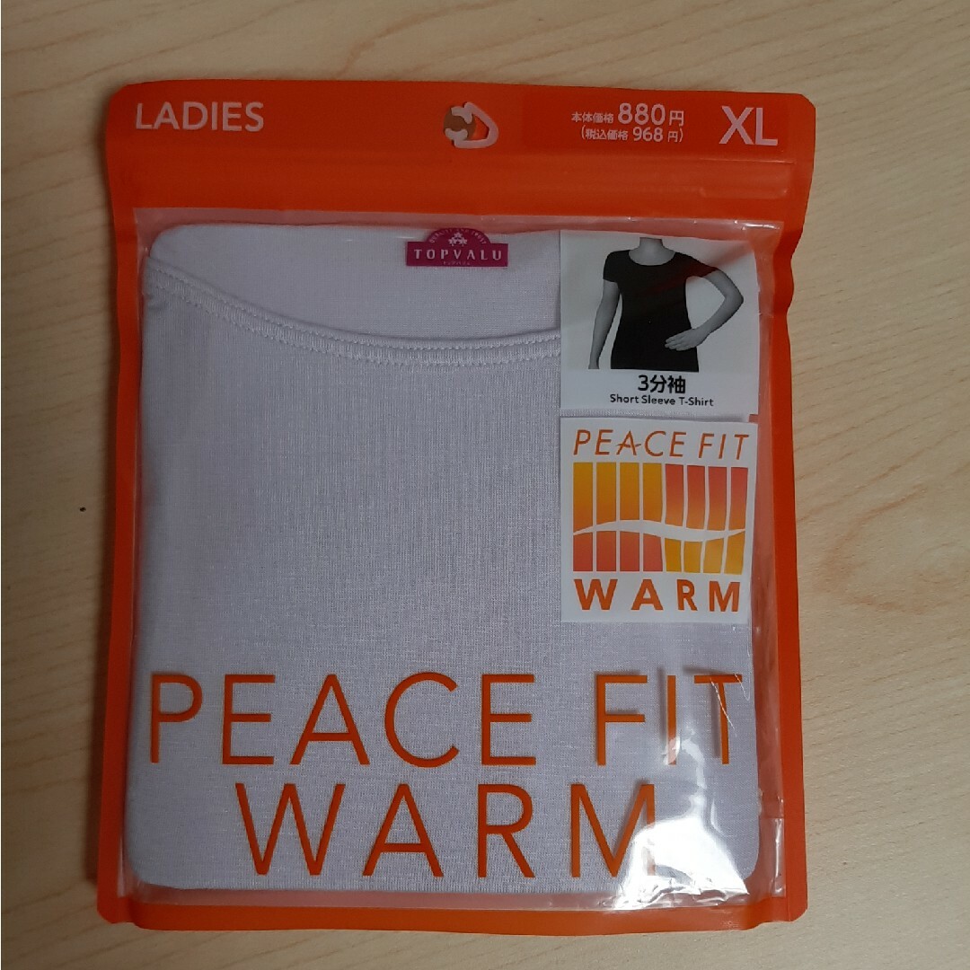 ☆新品未開封☆ヒートテック 半袖 XLサイズ PEACE FIT WARM レディースの下着/アンダーウェア(アンダーシャツ/防寒インナー)の商品写真