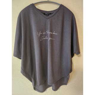 シマムラ(しまむら)の『しまむら』ドルマンTシャツ　MUMU&CO.　Vネック　ダークグレー(Tシャツ(半袖/袖なし))