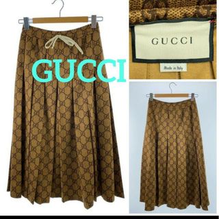 Gucci - GUCCI グッチ 総柄 GG柄 ロゴ ウエストゴム ジャージ生地 スカート