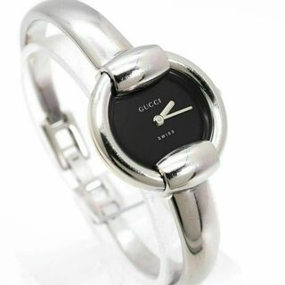 グッチ(Gucci)の《人気》GUCCI 腕時計 ブラック バングル レディース 1400L s(腕時計)