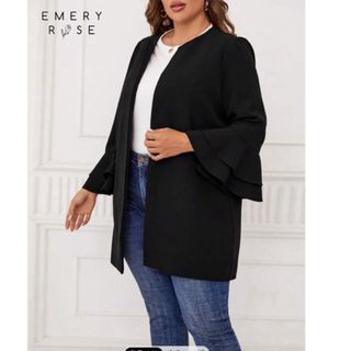 シーイン(SHEIN)の3XL☆SHEIN☆ブラック☆フォーマル☆アウター☆トップス☆おしゃれ☆春☆大(ノーカラージャケット)