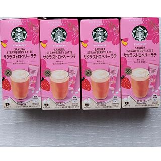 スターバックス(Starbucks)の限定品【スターバックス】プレミアムミックス サクラストロベリーラテ　4箱(コーヒー)