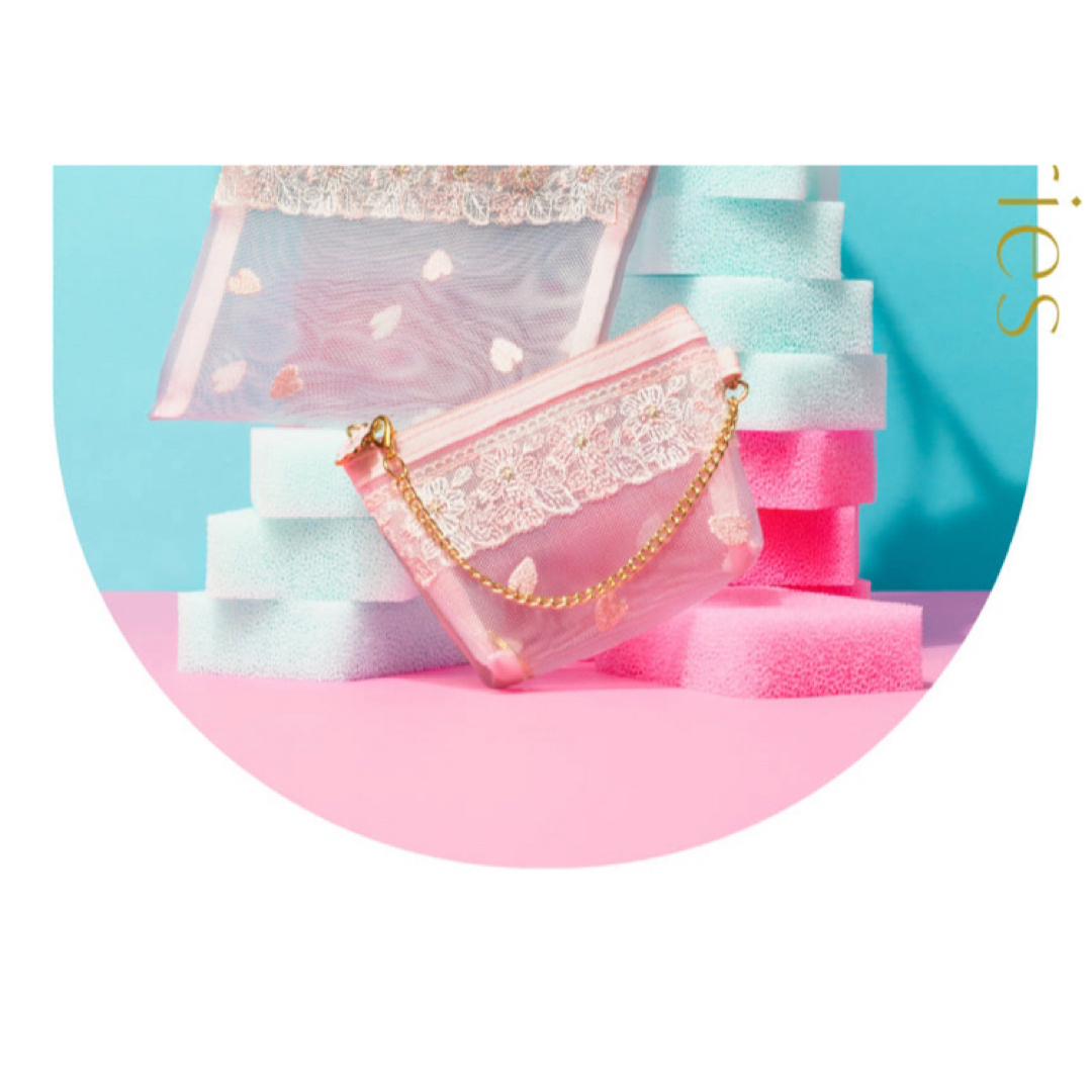 近沢レース　桜便り🌸メッシュ小物　チェーン付きキーポーチ レディースのファッション小物(ポーチ)の商品写真