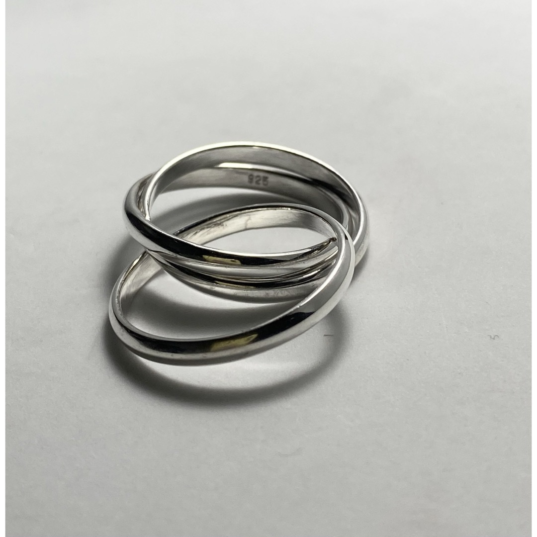 三連3ミリ　トリニティTrinity ring シルバー 925リング14号Cい メンズのアクセサリー(リング(指輪))の商品写真