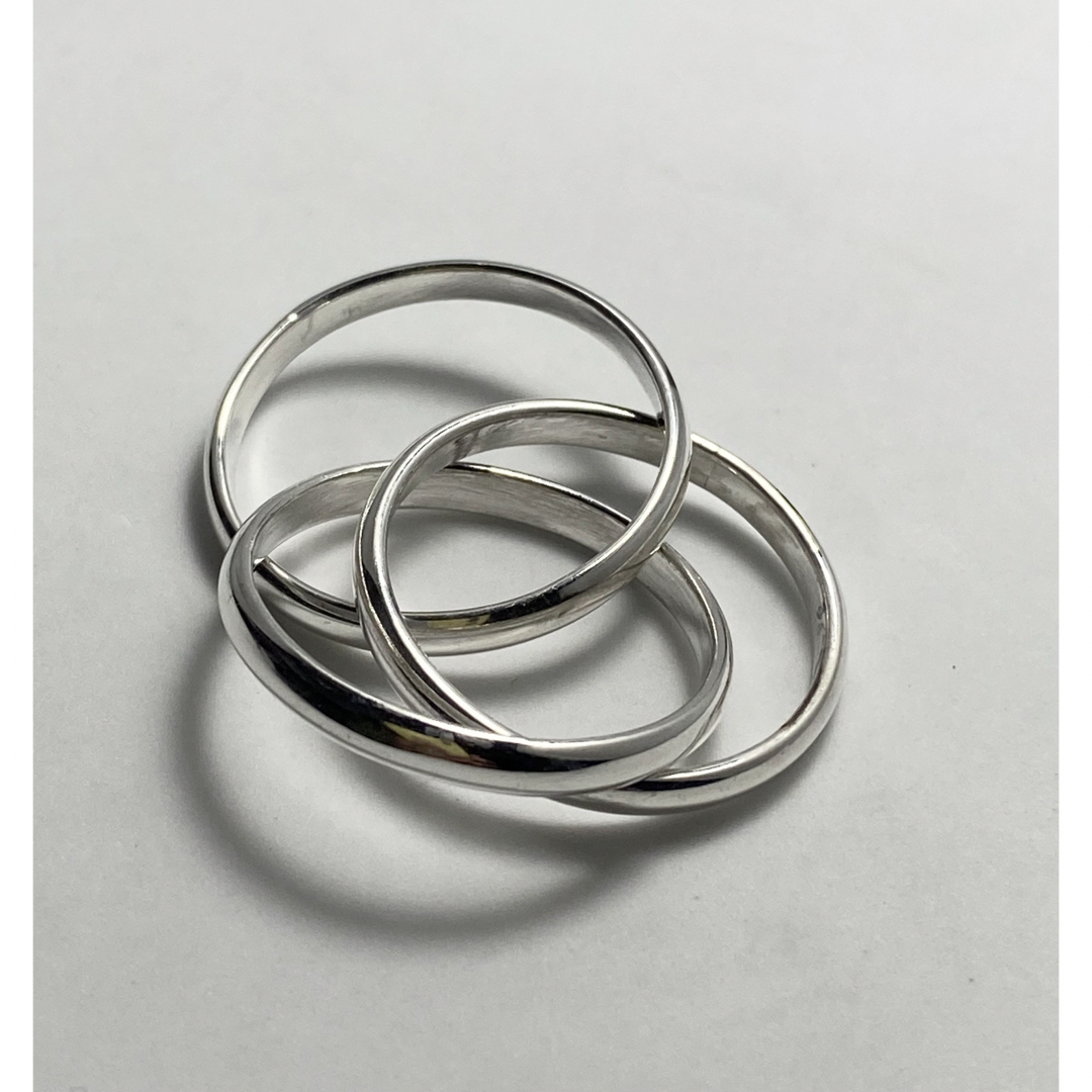 三連3ミリ　トリニティTrinity ring シルバー 925リング14号Cい メンズのアクセサリー(リング(指輪))の商品写真