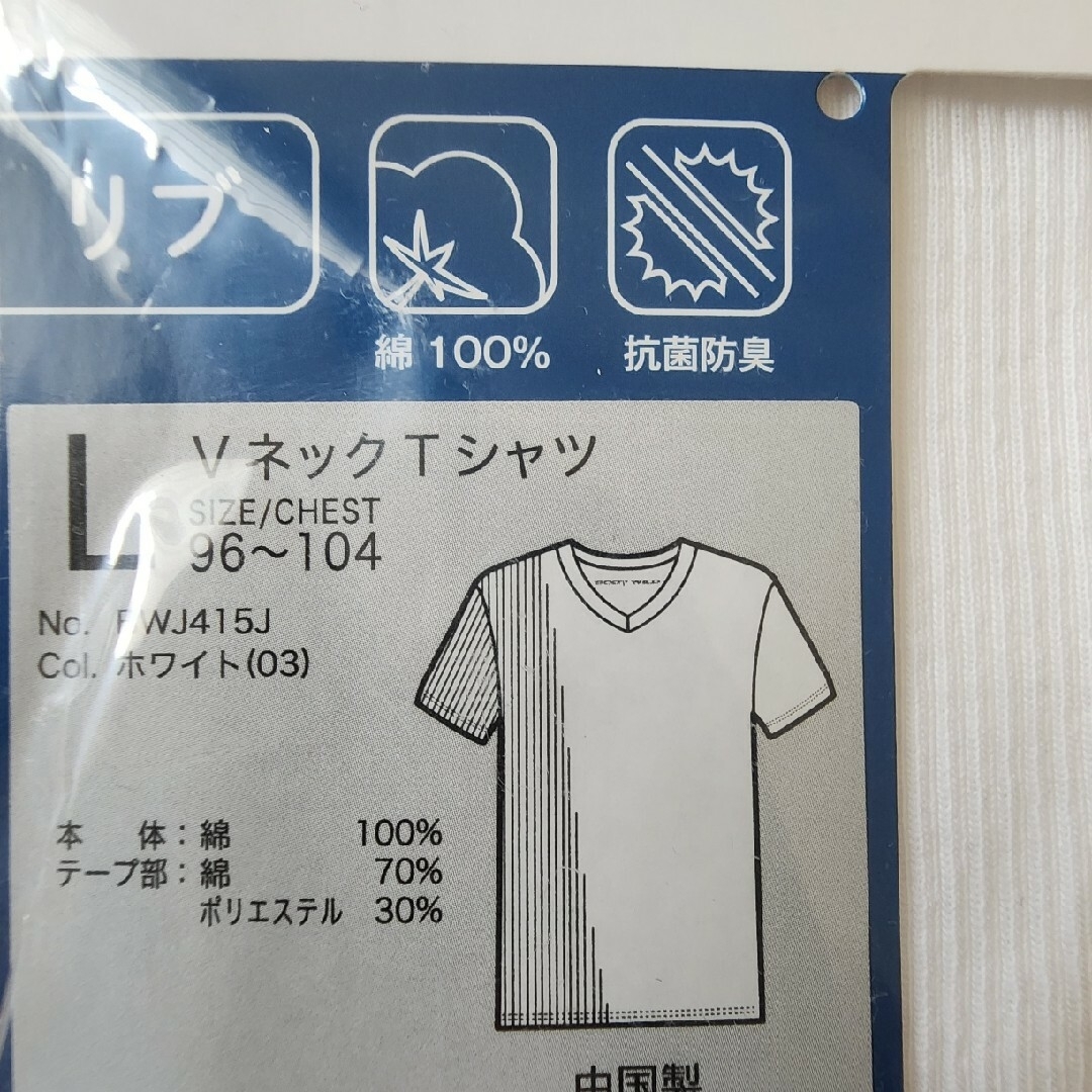 GUNZE(グンゼ)のBODYWILD リブ Vネック Tシャツ メンズのトップス(Tシャツ/カットソー(半袖/袖なし))の商品写真