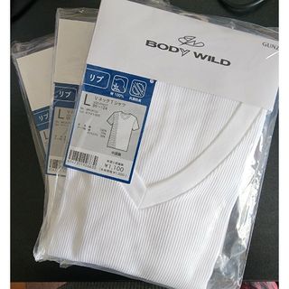 グンゼ(GUNZE)のBODYWILD リブ Vネック Tシャツ(Tシャツ/カットソー(半袖/袖なし))