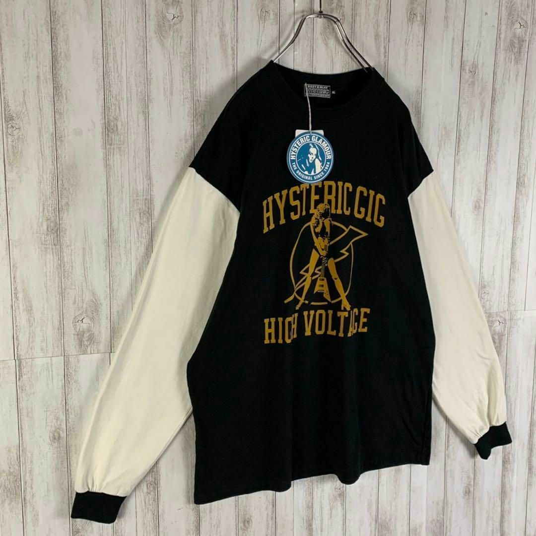 HYSTERIC GLAMOUR(ヒステリックグラマー)の【新品・タグ付】ヒステリックグラマー ギターガール XLサイズ 切返し ロンT メンズのトップス(Tシャツ/カットソー(七分/長袖))の商品写真