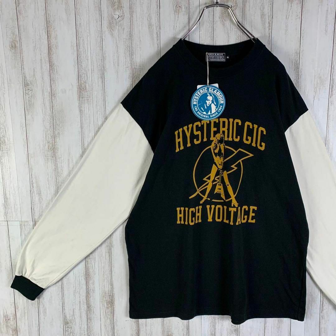 HYSTERIC GLAMOUR(ヒステリックグラマー)の【新品・タグ付】ヒステリックグラマー ギターガール XLサイズ 切返し ロンT メンズのトップス(Tシャツ/カットソー(七分/長袖))の商品写真