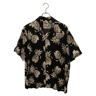 DUKE KAHANAMOKU  デュークカハナモク Pineapple Hawaiian S/S Shirt パイナップル ハワイアンオープンカラー半袖シャツ ブラック DK36201AK(シャツ)