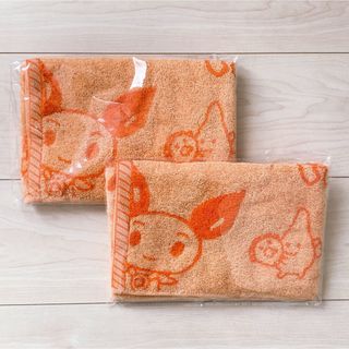 【新品・未使用】献血 フェイスタオル オレンジ 2枚セット ノベルティ(タオル/バス用品)