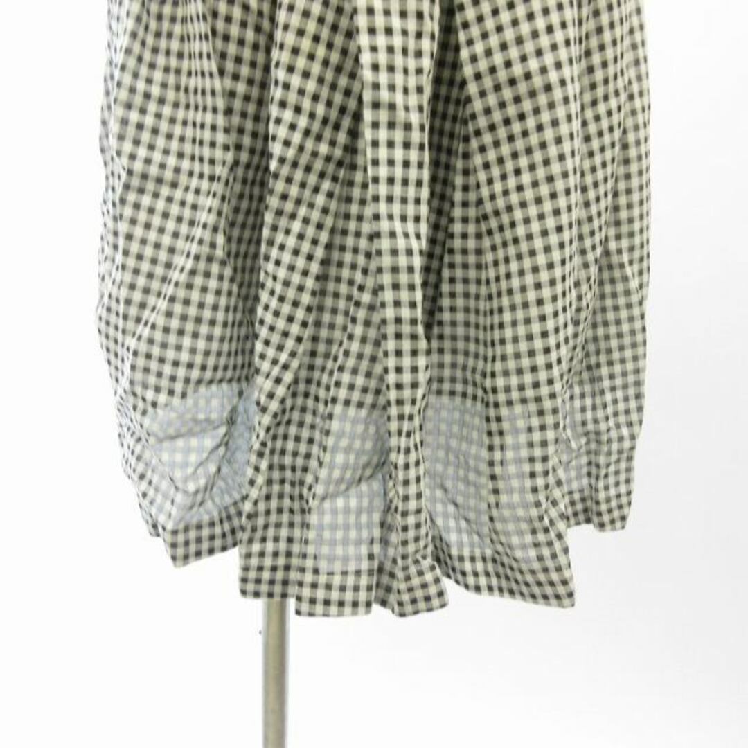 COCO DEAL(ココディール)のココディール ギンガムチェック スカート フレア ギャザー 白 黒 2 約M レディースのスカート(ひざ丈スカート)の商品写真