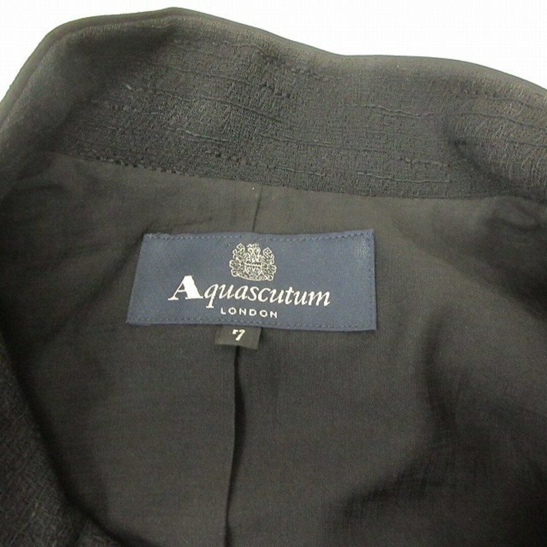 AQUA SCUTUM(アクアスキュータム)のアクアスキュータム ブルゾン ジャケット 黒 ブラック 7 約S ■GY09 レディースのジャケット/アウター(ブルゾン)の商品写真