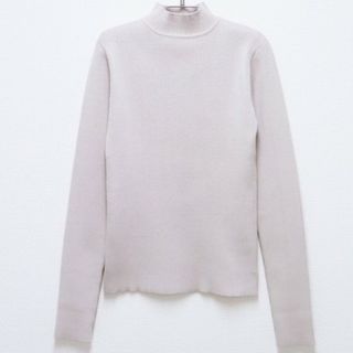 新品　グレー　ハイネック　カットソー　タートルネック(ニット/セーター)