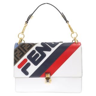 フェンディ(FENDI)のFENDI フェンディ ×FILA マニアコレクション カーフレザー ショルダーバッグ ホワイト/マルチ 8BT283 A5PL F15AS ハンドバッグ(ハンドバッグ)