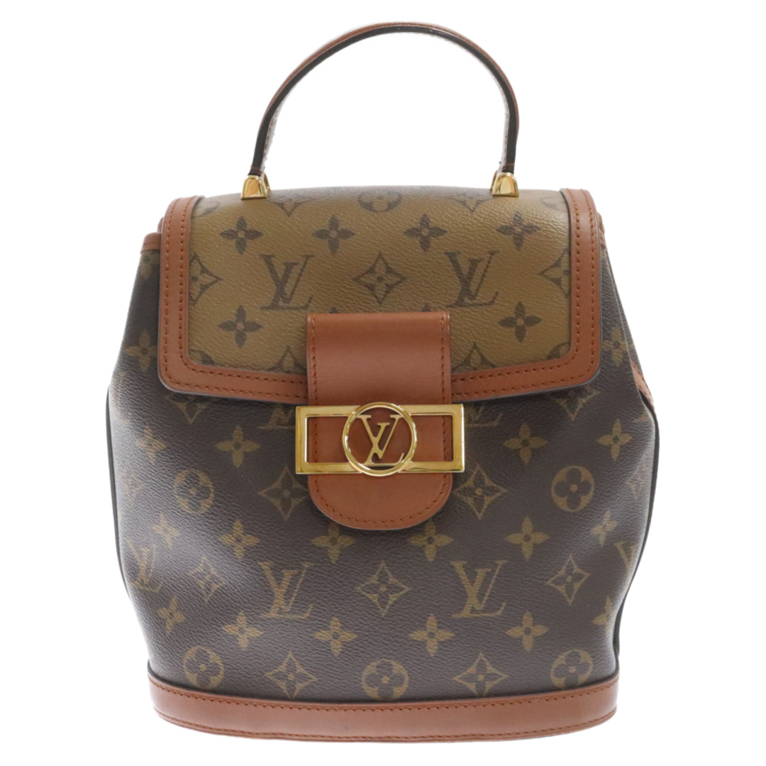 LOUIS VUITTON(ルイヴィトン)のLOUIS VUITTON ルイヴィトン モノグラム&リバースモノグラム ドーフィーヌ レザーバックパック M45142 ブラウン メンズのバッグ(バッグパック/リュック)の商品写真