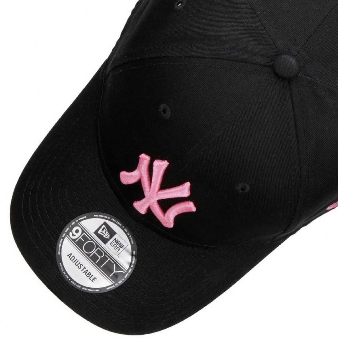 NEW ERA(ニューエラー)の9forty ニューエラ キャップ 帽子 ブラック ピンク ビビットカラー NY メンズの帽子(キャップ)の商品写真