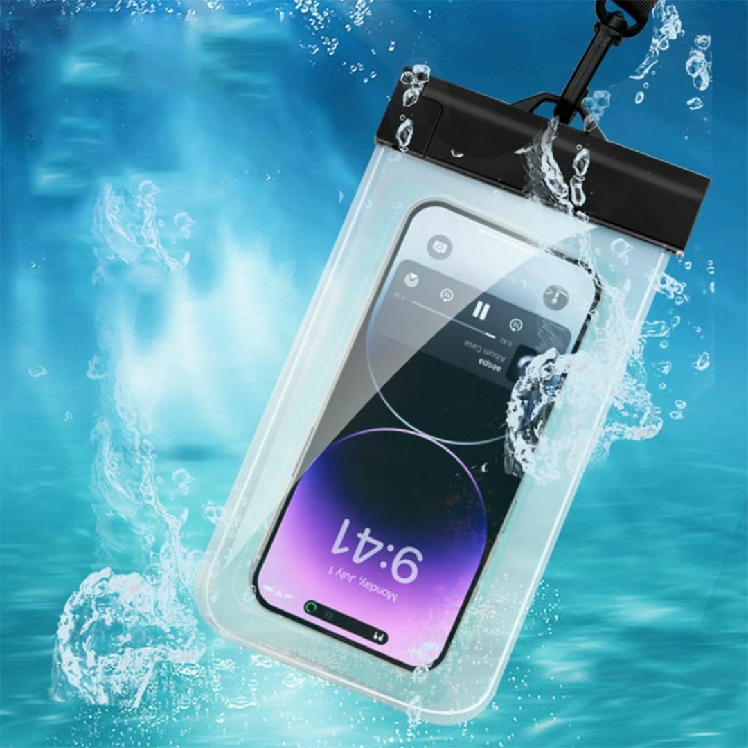 【色: ブラック】スマホ防水ケース 海 お風呂 IPX8 プール 水中撮影 スマ スマホ/家電/カメラのスマホアクセサリー(その他)の商品写真