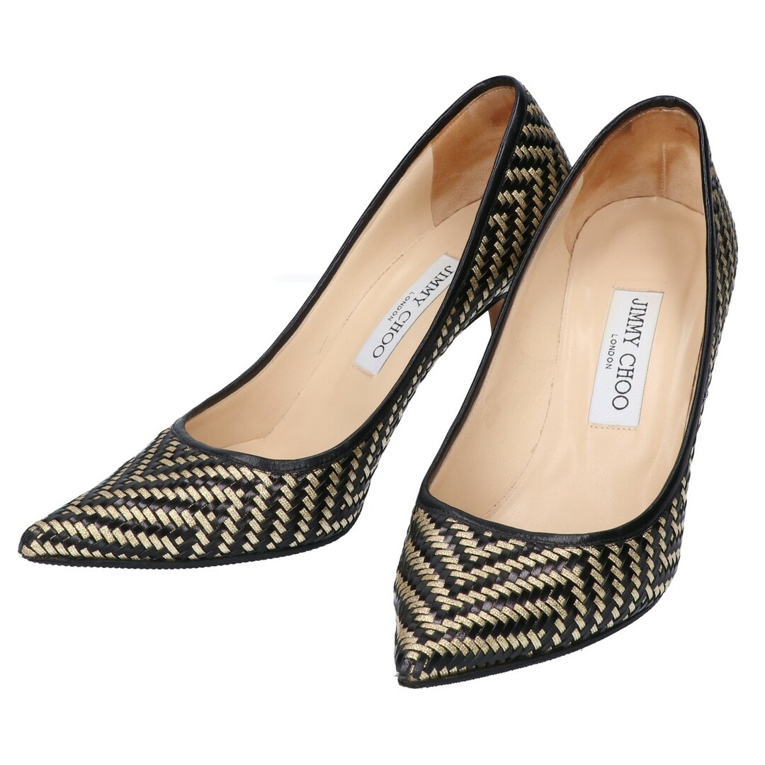 JIMMY CHOO(ジミーチュウ)のジミーチュウ 【美品】151 AGNES KZL アグネス イントレレザー ポインテッドトゥ 37 1/2 レディースの靴/シューズ(ハイヒール/パンプス)の商品写真