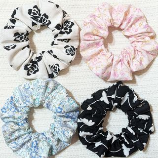 BA4個セットシュシュハンドメイド(ヘアアクセサリー)