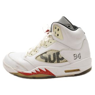 ナイキ(NIKE)のNIKE ナイキ 15AW×SUPREME AIR JORDAN 5 RETRO 824371-101 シュプリーム エアジョーダン5 ハイカットスニーカー ホワイト US9.5/27.5cm(スニーカー)