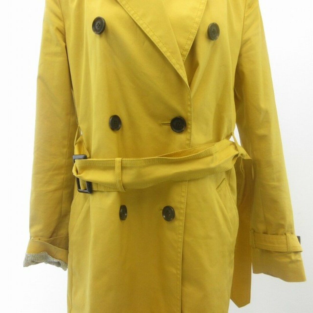COUP DE CHANCE(クードシャンス)のクードシャンス トレンチコート ジャケット ベルト付 ダブル 黄色 約S～M レディースのジャケット/アウター(トレンチコート)の商品写真