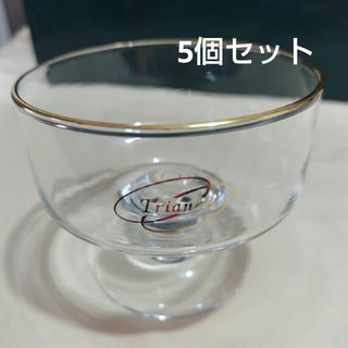 金縁アイスクリームカップ　デザートカップ　昭和レトロ(グラス/カップ)