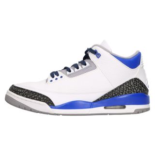 ナイキ(NIKE)のNIKE ナイキ AIR JORDAN 3 RETRO エアジョーダン 3 レトロ ミッドカットスニーカー ホワイト/ブルー US11.5/29.5cm CT8532-145(スニーカー)