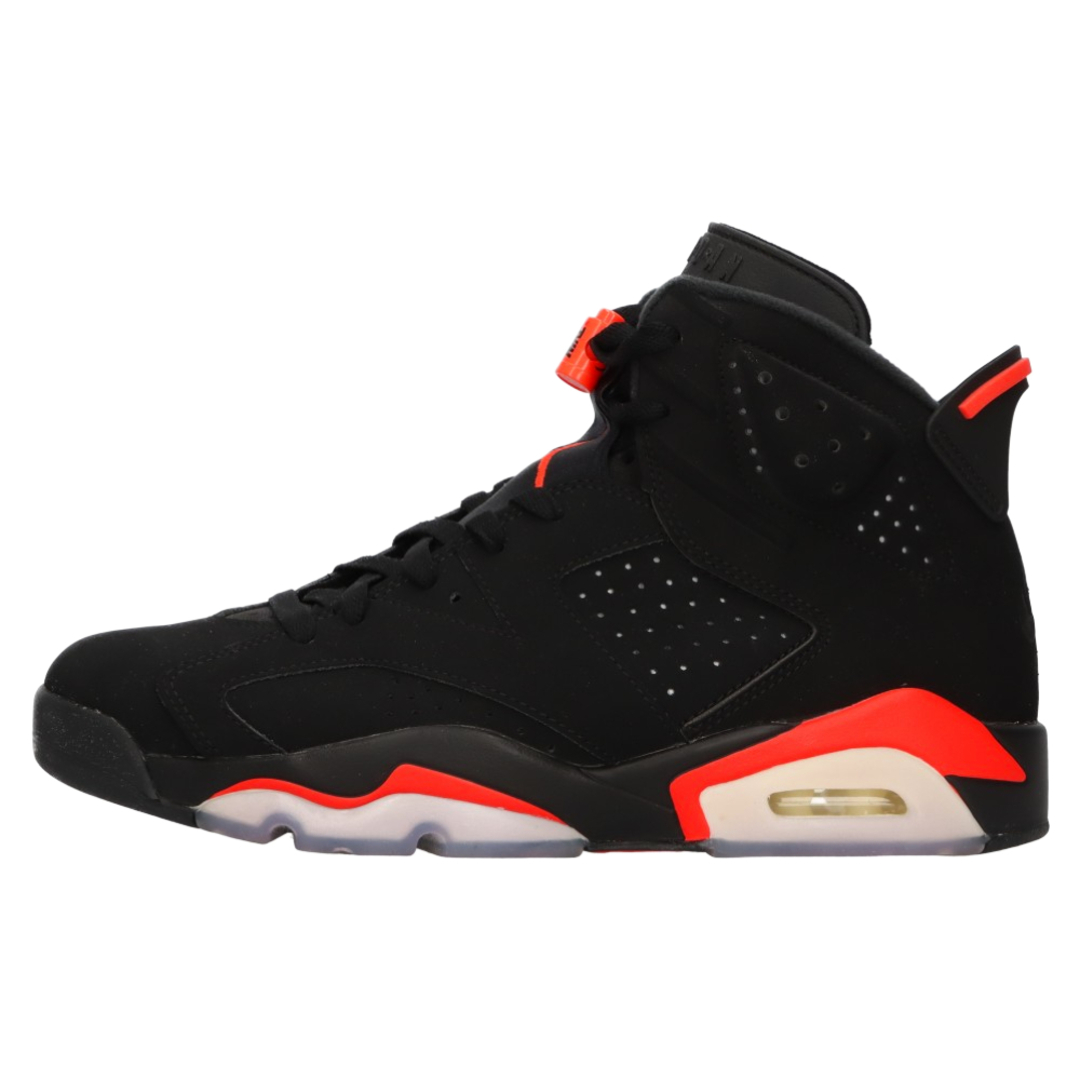 NIKE(ナイキ)のNIKE ナイキ AIR JORDAN 6 RETRO OG BLACK INFRARED エアジョーダン6 ハイカットスニーカー ブラック インフラレッド US9/27cm 384664-060 メンズの靴/シューズ(スニーカー)の商品写真