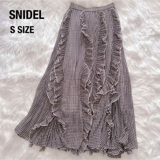 スナイデル(SNIDEL)の【お値下げ】snidel シアーボリュームプリーツスカート  ブラウンチェック(ロングスカート)