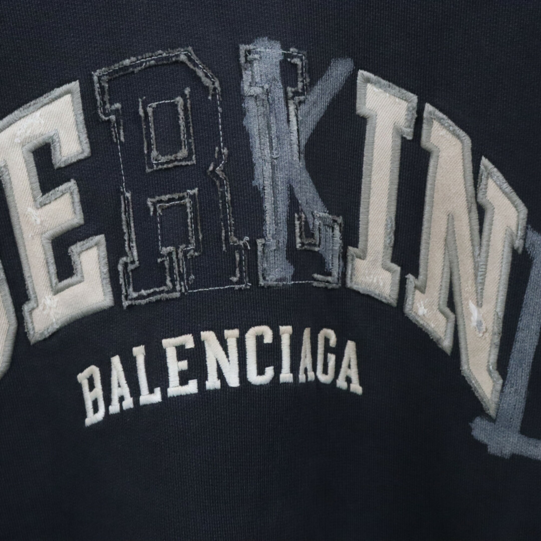 Balenciaga(バレンシアガ)のBALENCIAGA バレンシアガ 23AW BE KINDプリントダメージ加工フーディー フロントプリントプルオーバーパーカー ブラック 761458 TPVD6 メンズのトップス(パーカー)の商品写真