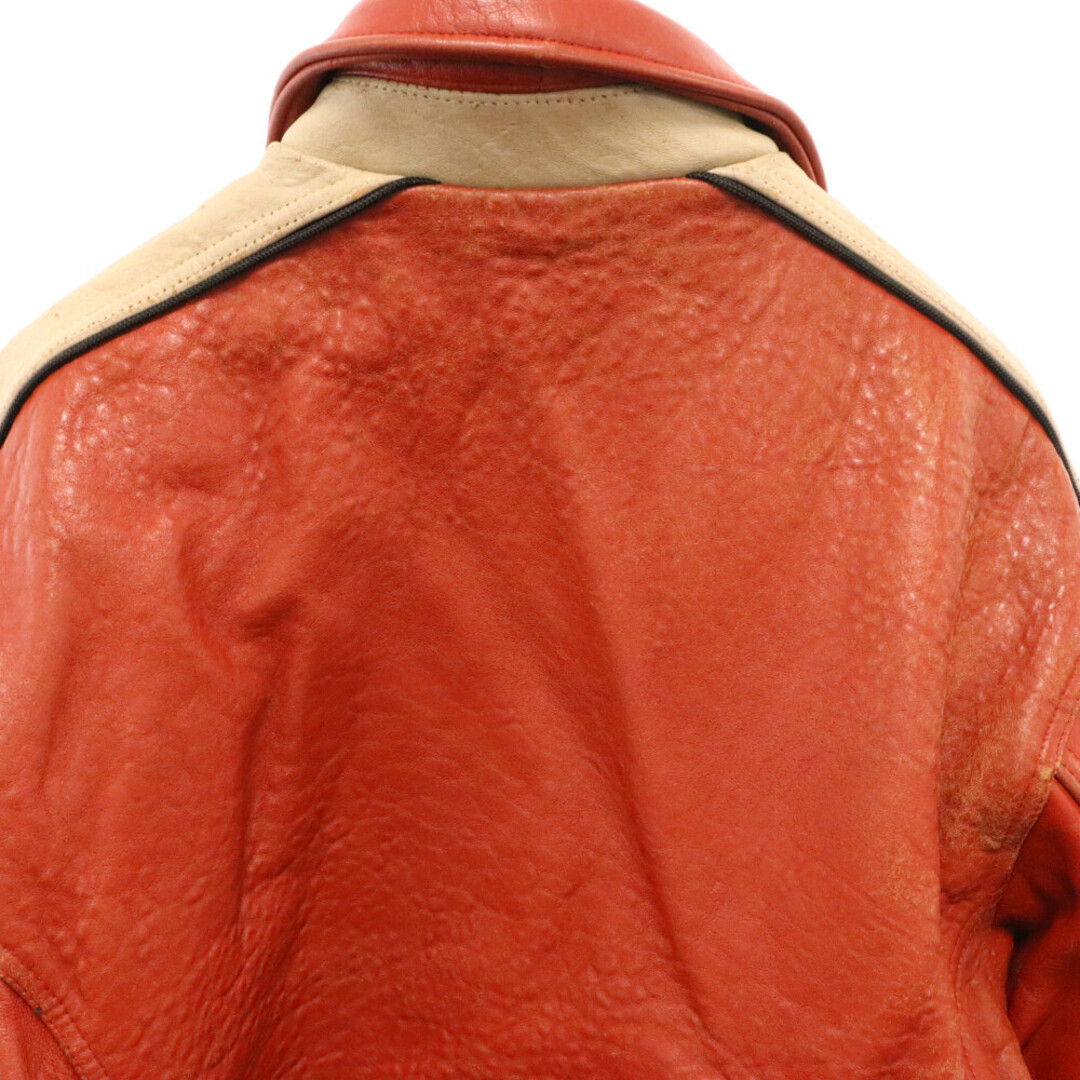 AVIREX(アヴィレックス)のAVIREX アヴィレックス ワッペン付き オールレザー スタジャン ホッケージャケット レッド メンズのジャケット/アウター(スタジャン)の商品写真