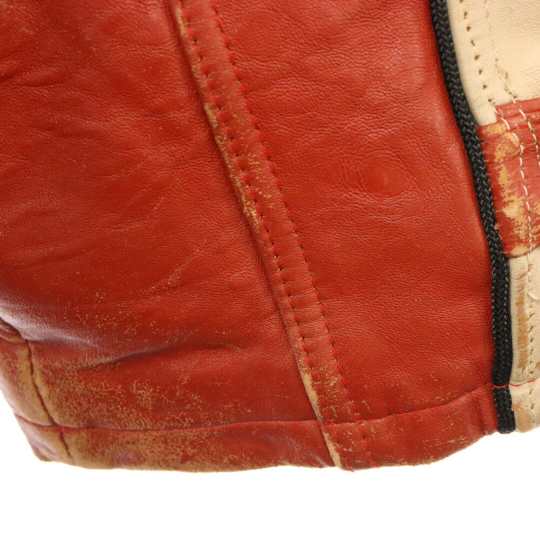 AVIREX(アヴィレックス)のAVIREX アヴィレックス ワッペン付き オールレザー スタジャン ホッケージャケット レッド メンズのジャケット/アウター(スタジャン)の商品写真
