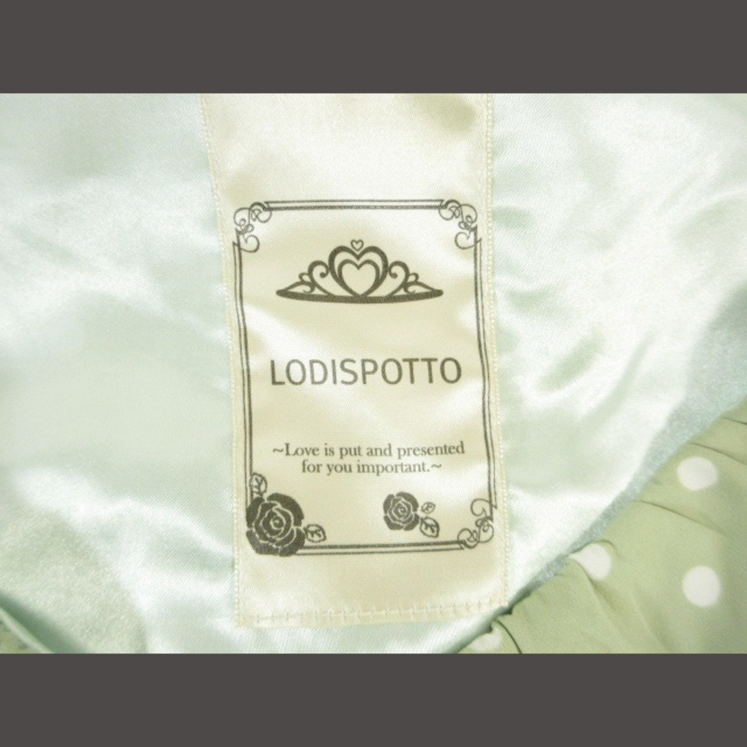 LODISPOTTO(ロディスポット)のLODISPOTTO ワンピース リボン 半袖 プリーツ 裏地付き グリーン M レディースのワンピース(ひざ丈ワンピース)の商品写真