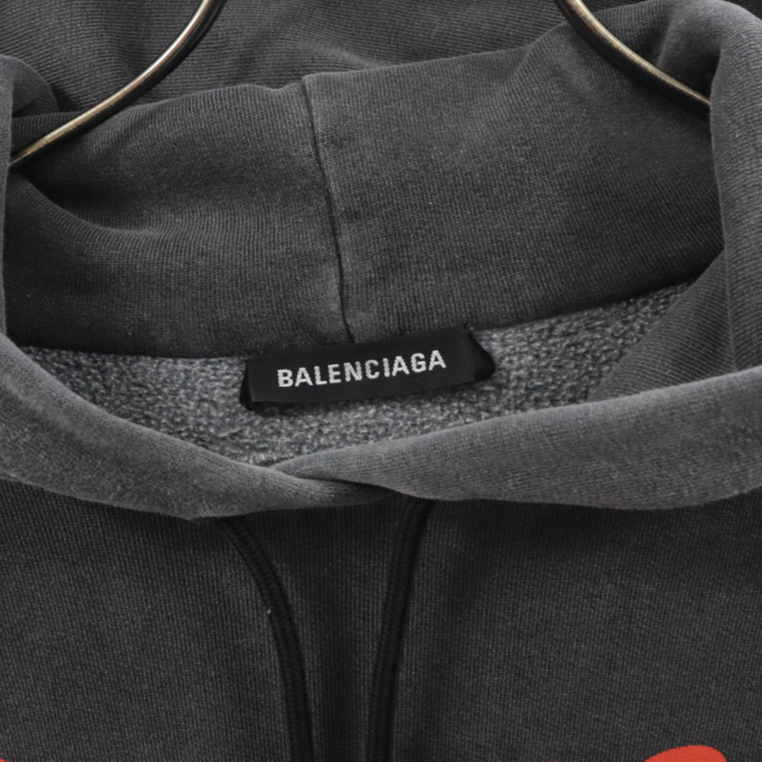 Balenciaga(バレンシアガ)のBALENCIAGA バレンシアガ 18AW Europa! Print Hoodie 535718TYK45 ウォッシュ加工 プリントフーディ プルオーバーパーカー スウェット グレー メンズのトップス(パーカー)の商品写真