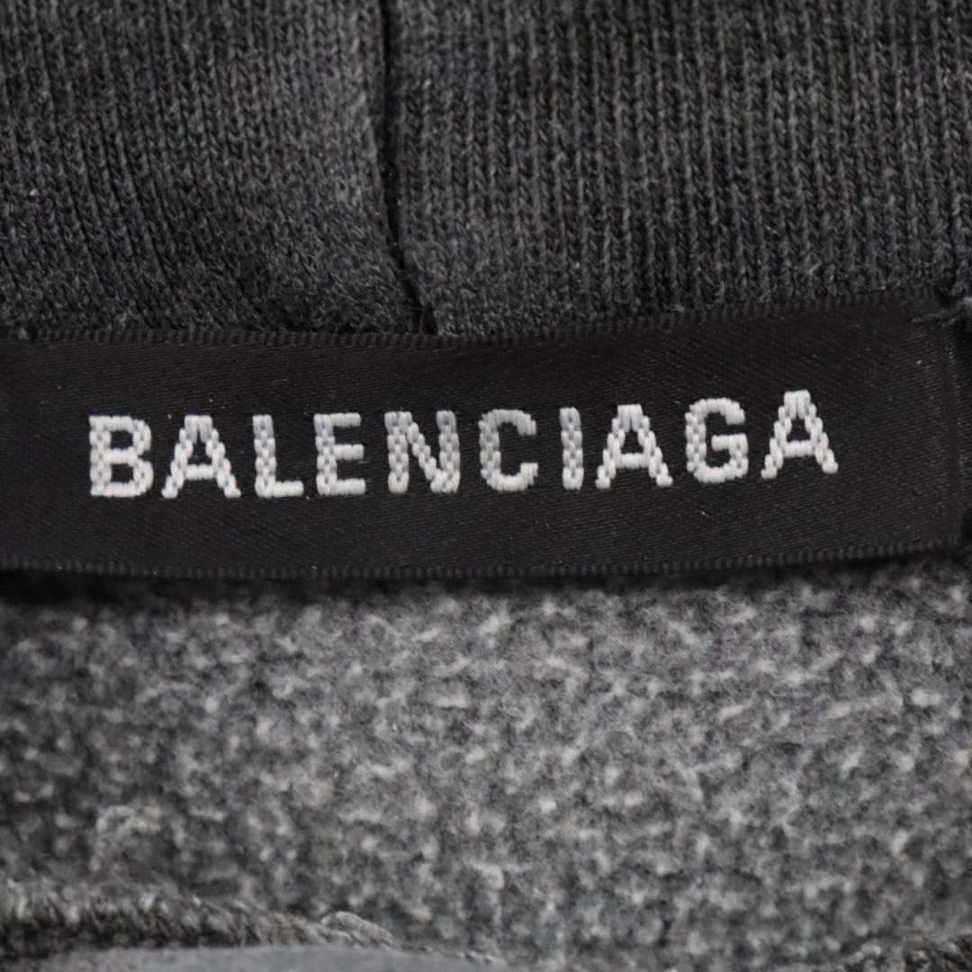 Balenciaga(バレンシアガ)のBALENCIAGA バレンシアガ 18AW Europa! Print Hoodie 535718TYK45 ウォッシュ加工 プリントフーディ プルオーバーパーカー スウェット グレー メンズのトップス(パーカー)の商品写真