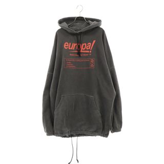 BALENCIAGA バレンシアガ 18AW Europa! Print Hoodie 535718TYK45 ウォッシュ加工 プリントフーディ プルオーバーパーカー スウェット グレー