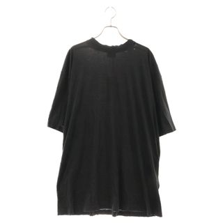 バレンシアガ(Balenciaga)のBALENCIAGA バレンシアガ 22SS Distressed T-shirt 739784 TOVF4 バックネックロゴ刺繍 ダメージ加工半袖Tシャツ ブラック(Tシャツ/カットソー(半袖/袖なし))