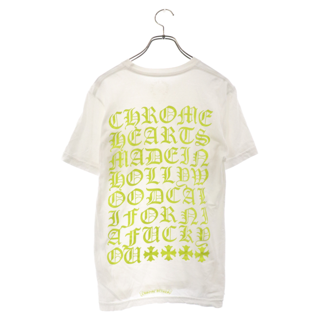 Chrome Hearts(クロムハーツ)のCHROME HEARTS クロムハーツ バック英字プリント 半袖Tシャツ ホワイト/イエロー メンズのトップス(Tシャツ/カットソー(半袖/袖なし))の商品写真