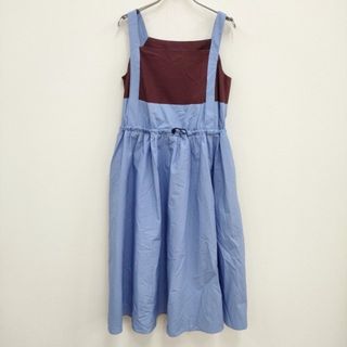 グラフペーパー(Graphpaper)のGraphpaper 新品 Original Typewriter 2 Tone Dress GL181-60073 定価46200円 ワンピース ブルー レディース グラフペーパー【中古】4-0419S♪(ロングワンピース/マキシワンピース)