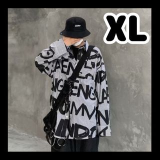 【残りわずか】 柄シャツ　長袖　メンズ　XL　韓国　モード系　総柄　シャツ(シャツ)