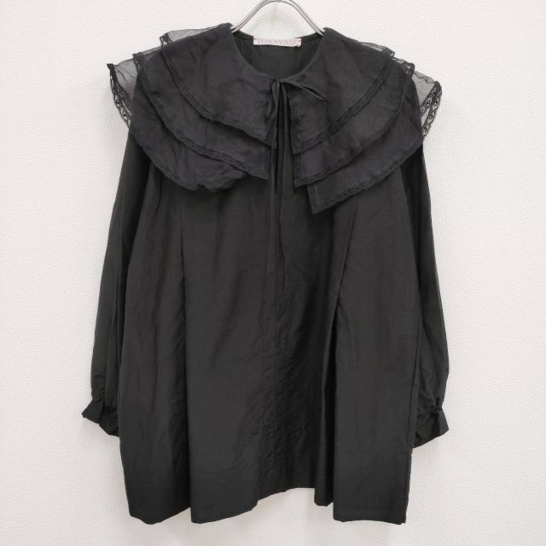 TOWAVASE 新品 25-0023S Leavers Blouse 定価63800円 レース ブラウス シャツ ブラック レディース トワヴァーズ【中古】4-0419M♪ レディースのトップス(シャツ/ブラウス(長袖/七分))の商品写真